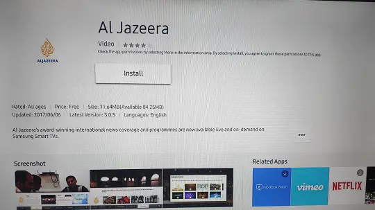 Al jazeera on Samsung Smart TV